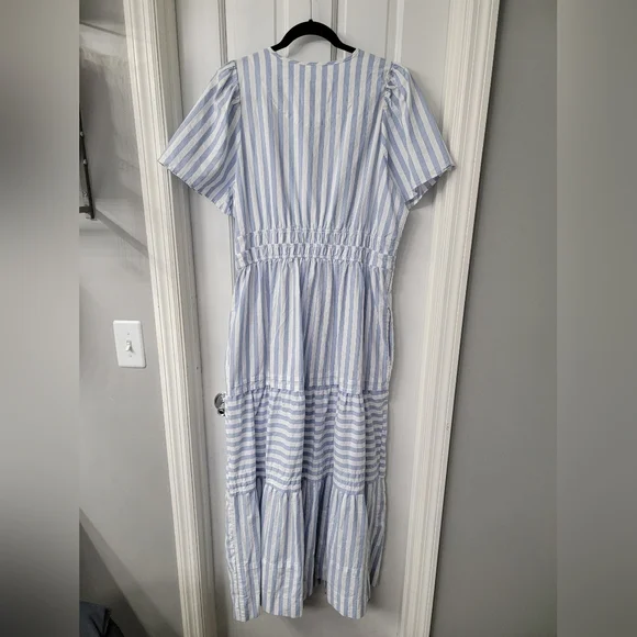 Anthropologie Somerset In Light Blue and White Striped Maxi Dress Size XL - Picture 4 of 6